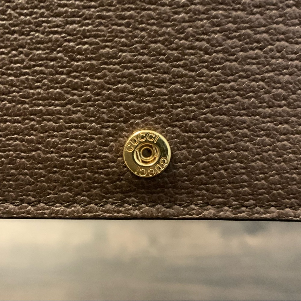 ❌SOLD❌ Gucci Ophidia Beige/Ebony GG Supreme Canvas and Leather Card Wallet - Picture 9 of 14
